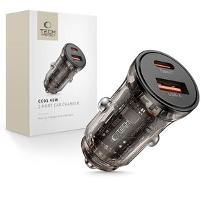 Ładowarka samochodowa TECH-PROTECT CC01 PD45W/QC3.0 Czarny
