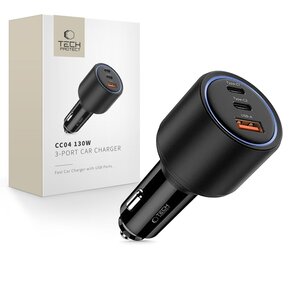 Ładowarka samochodowa TECH-PROTECT CC04 PD130W Czarny