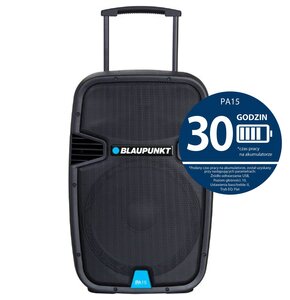 Power Audio BLAUPUNKT PA15, 700W, Bluetooth, Bateria 3,5 godziny, Mikrofon w zestawie, Wbudowany korektor dźwięku