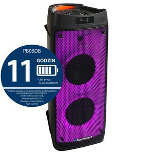 Power Audio BLAUPUNKT PB06DB, 500W,Bluetooth,Bateria 11 godzin,Wejście mikrofonowe i gitarowe,Mikrofon w zestawie