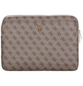 Etui na laptopa GUESS Sleeve 4G Zipper Pocket Triangle Logo 14 cali Brązowy