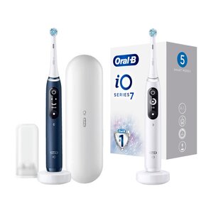 Szczoteczka magnetyczna ORAL-B IO 7 Sapphire Blue + Szczoteczka magnetyczna ORAL-B iO 7 Biały