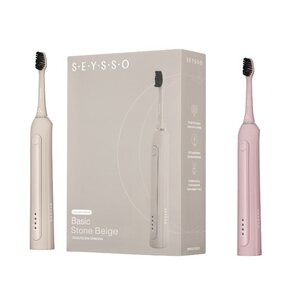 Szczoteczka soniczna SEYSSO Basic Color Stone Beige + Szczoteczka soniczna SEYSSO Basic Color Misty Rose