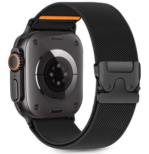 Pasek TECH-PROTECT Nylon Clasp do Apple Watch 6/7/8/9/SE/Ultra (44/45/46/49mm) Czarny