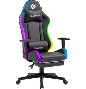 Fotel DEFENDER Watcher RGB Czarny