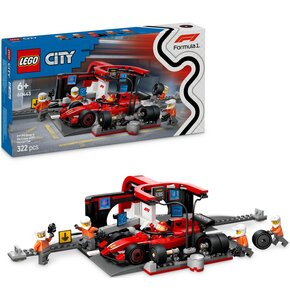 LEGO 60443 City F1 Pit stop i mechanicy z bolidem Ferrari
