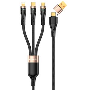 Kabel USB-A/USB-C - USB-C/Lightning/Micro USB AWEI CL-228 3w1 100W 1.5 m Czarny