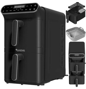 Air Fryer Frytkownica beztłuszczowa TURBOTRONIC TT-AF500D Czarny z podwójnym koszem