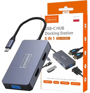 Hub ZENWIRE HV501 USB Typu C, Pasywny