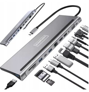 Stacja dokująca ZENWIRE BYL-2211 12w1 USB Typu C Pasywny
