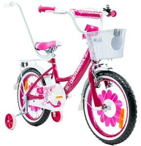 Rower dziecięcy GERMINA BMX 16 cali dla dziewczynki Ciemnoróżowy