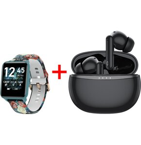 Smartwatch BEMI Kix-M Zielony + Słuchawki Tutti