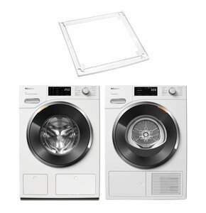 Pralka MIELE WWG880 WCS 9kg 1400 obr + Suszarka MIELE TWH780WP EcoSpeed z pompą ciepła + Łącznik MIELE WTV 502