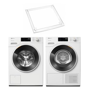 Pralka MIELE WWB360 WCS 8kg 1400 obr + Suszarka MIELE TWC640WP EcoSpeed z pompą ciepła + Łącznik MIELE WTV 502