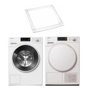 Pralka MIELE W1 WWA120 WCS 8kg 1400 obr Active + Suszarka MIELE TWA520WP Active z pompą ciepła + Łącznik MIELE WTV 502