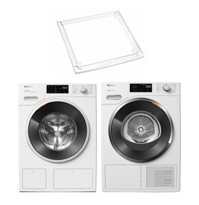 Pralka MIELE W1 WSG883 WCS 9kg 1400 obr TwinDos SteamCare AutoDos + Suszarka MIELE TWH780WP EcoSpeed z pompą ciepła + Łącznik MIELE WTV 502