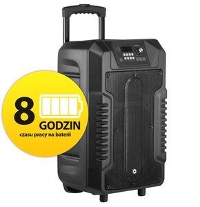 Power Audio MANTA SPK1203 B100, 40W, Bluetooth, Bateria 8 godzin, Bezprzewodowy mikrofon w zestawie, Tryb X-BASS, Tuner FM