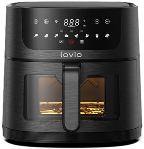 Air Fryer Frytkownica beztłuszczowa LOVIO HOME PureFry XL LVAF002BK (Wi-Fi) z okienkiem do obserwacji postępów gotowania