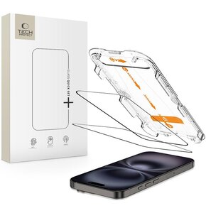 Szkło hartowane TECH-PROTECT Quick Set+ do Apple iPhone 15/16 Czarny (2 szt.)