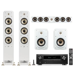 Kino domowe DENON AVR-X1800 + POLK AUDIO Signature elite ES60 + ES15 + ES35C Czarno-biały