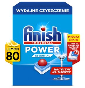 Tabletki do zmywarek FINISH Power Essential Lemon - 80 szt.+ Kapsułki do zmywarek FINISH Ultimate Plus 2 szt.