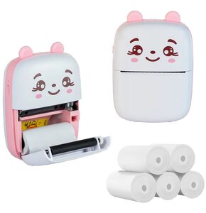 Drukarka EXTRALINK EPP-001 Złącze USB Różowy + Papier termiczny zwykły (5 szt.)