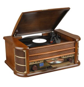 Gramofon HYUNDAI RTC-513RIP Brązowy, Automatyczny,Napęd paskowy,CD,Wbudowane głośniki,Prędkość odtw. 33 1/3,45,78 obr./min