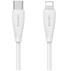 Kabel USB-C - Lightning USAMS Green Series SJ717 30W 1 m Bialy