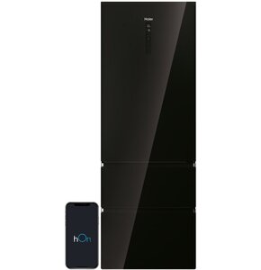 Lodówka HAIER HTW7720DNGB No Frost 200.6cm 3D Czarne szkło