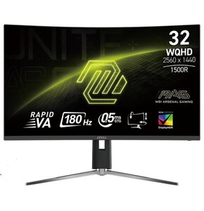 Monitor MSI MAG 32CQ6PF 31.5" 2560x1440px 180Hz 0.5 ms [GTG] Curved
