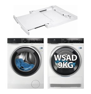 Pralka ELECTROLUX MEW4EH9Y7P SteamCare 700 9kg 1400 obr UniversalDose + Suszarka ELECTROLUX MEWD4E9C7CP + Łącznik ELECTROLUX E1WYHSK1