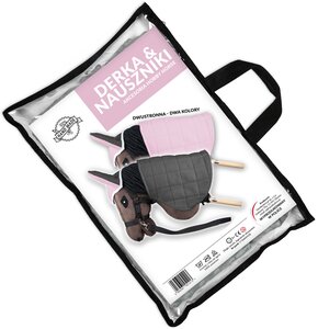 Derka i nauszniki SKIPPI Hobby Horse GAD03138 Różowo-szary