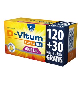 Witamina D OLEOFARM D-Vitum forte Max 4000 j.m. (150 kapsułek)