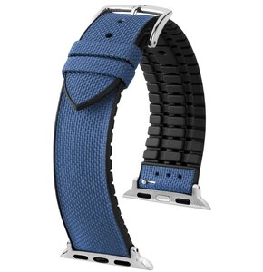 Pasek HIRSCH Arne do Apple Watch 38/40/41 Niebieski + Adapter
