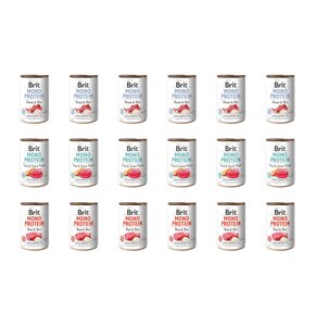 Karma dla psa BRIT Mix smaków Mono Protein Jagnięcina z ryżem, Tuńczyk z ziemniakami, Wołowina z ryżem 18 x 400 g
