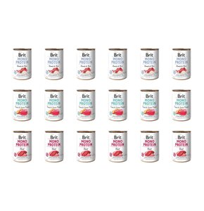 Karma dla psa BRIT Mix smaków Mono Protein Jagnięcina z ryżem, Tuńczyk z ziemniakami, Wołowina 18 x 400 g