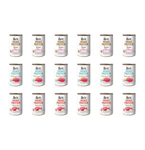 Karma dla psa BRIT Mix smaków Mono Protein Królik, Tuńczyk z ziemniakami, Wołowina z ryżem 18 x 400 g