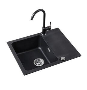 Zlewozmywak jednokomorowy z ociekaczem FRANKE Orion OID 611-62 143.0702.689 Onyx 50x62 + Bateria Pola Onyx