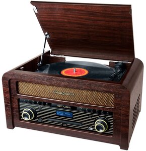 Gramofon MUSE MT-115 DAB Bluetooth USB Drewno