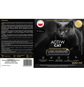 Płyn do dezynfekcji zwierząt BIO ACTIW Cat 200 ml