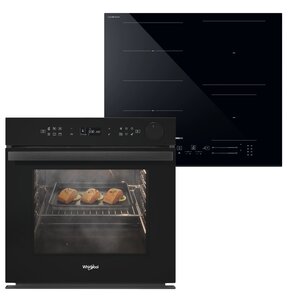 Piekarnik WHIRLPOOL AKZ9S 8260 FB Elektryczny parowy Czarny A+ Generator pary taca Air Fry Termosonda + Płyta indukcyjna WHIRLPOOL WF S5060 CPBF