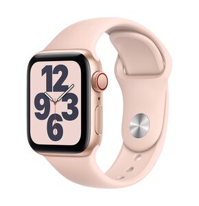 Apple Watch SE GPS + Cellular 40mm koperta z aluminium (złoty) + pasek sportowy (różowy)