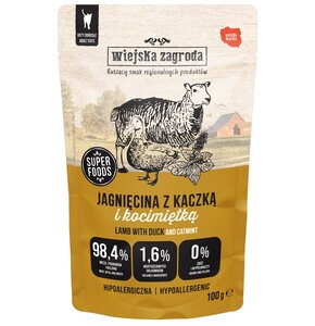 Karma dla kota WIEJSKA ZAGRODA Jagnięcina z kaczką i kocimiętką 100 g
