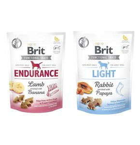 Przysmak dla psa BRIT CARE Dog Functional Snack Endurance Lamb 150 g + Przysmak dla psa BRIT CARE Functional Snack Light Rabbit 150 g