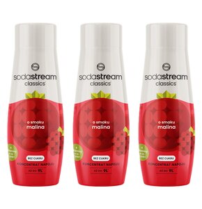 Syrop do saturatorów SODASTREAM Malina 3 x 440 ml bez cukru