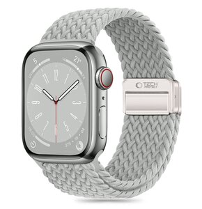 Pasek TECH-PROTECT NylonMag do Apple Watch 6/7/8/9/10/SE/ULTRA/1/2 (44/45/46/49 mm) Jasnoszary