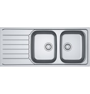 Zlewozmywak dwukomorowy z ociekaczem FRANKE Spark SKX 621-116 101.0592.563 Stalowy 50x116
