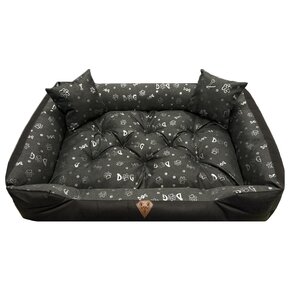 Legowisko dla psa OSKAR Premium Szaro-czarny 75 x 65 cm