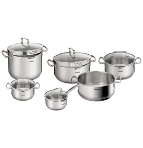 Zestaw garnków TEFAL Duetto+SS G719SB55 (11 elementów z koszykiem do gotowania na parze)