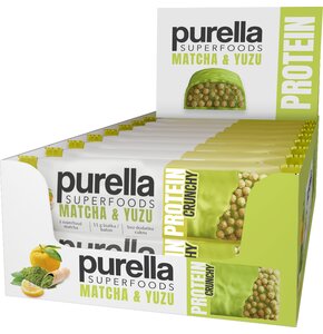 Baton proteinowy PURELLA Superfoods Chrupiąca matcha-yuzu (15 x 45 g)